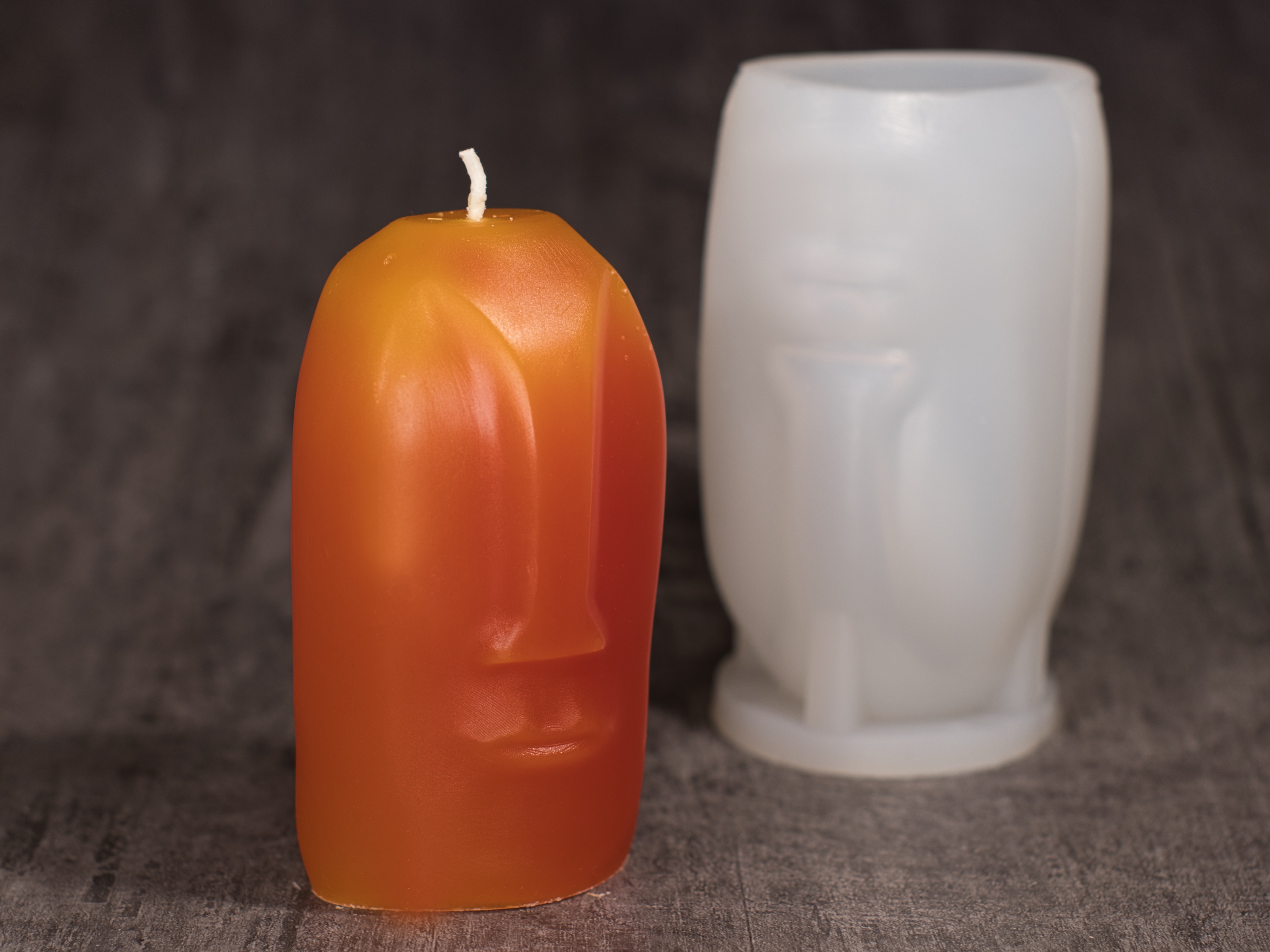 Silikonform runder Moai