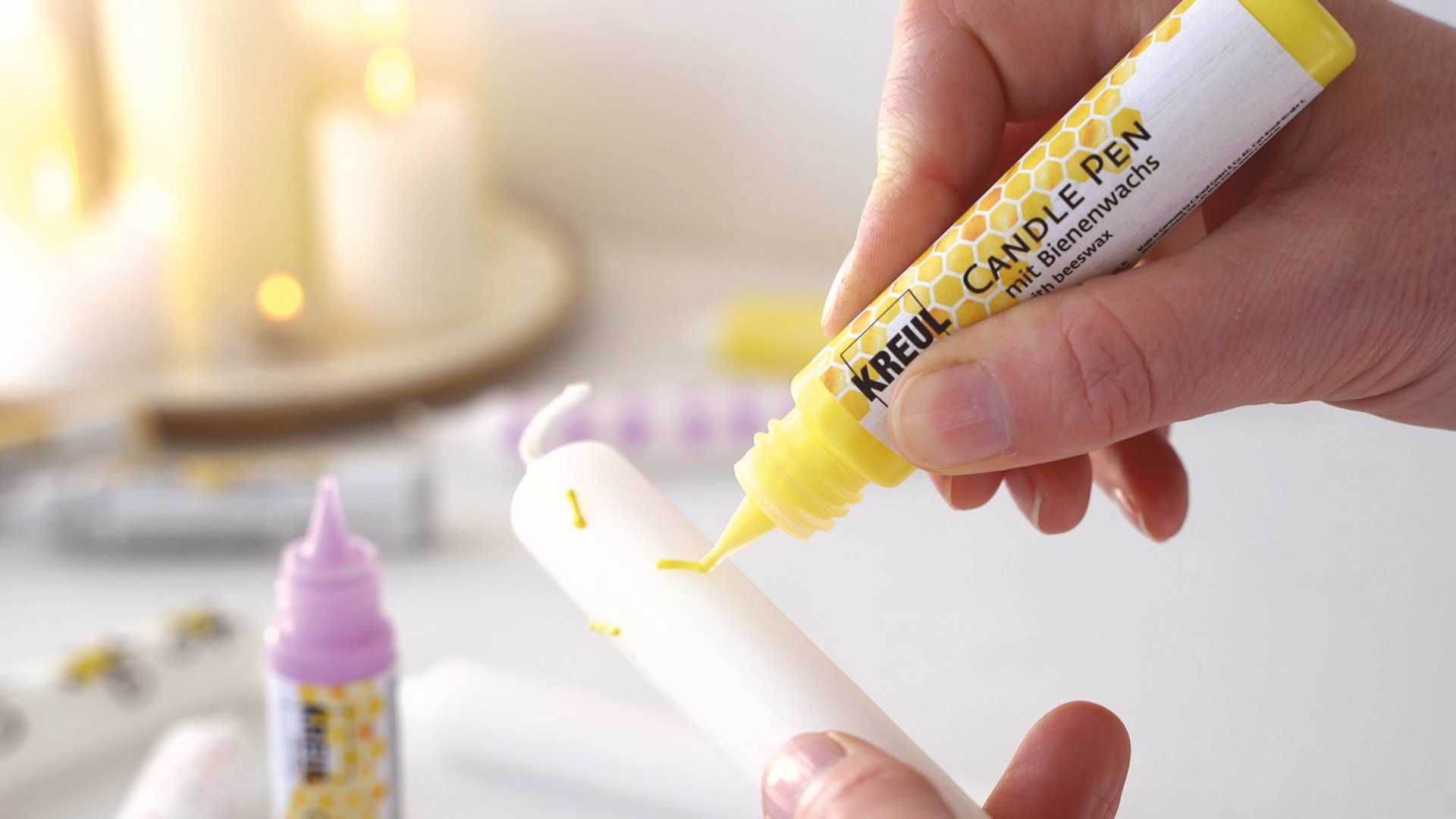 Kerzen-Pen gelb für einfaches bemalen deiner Kerze