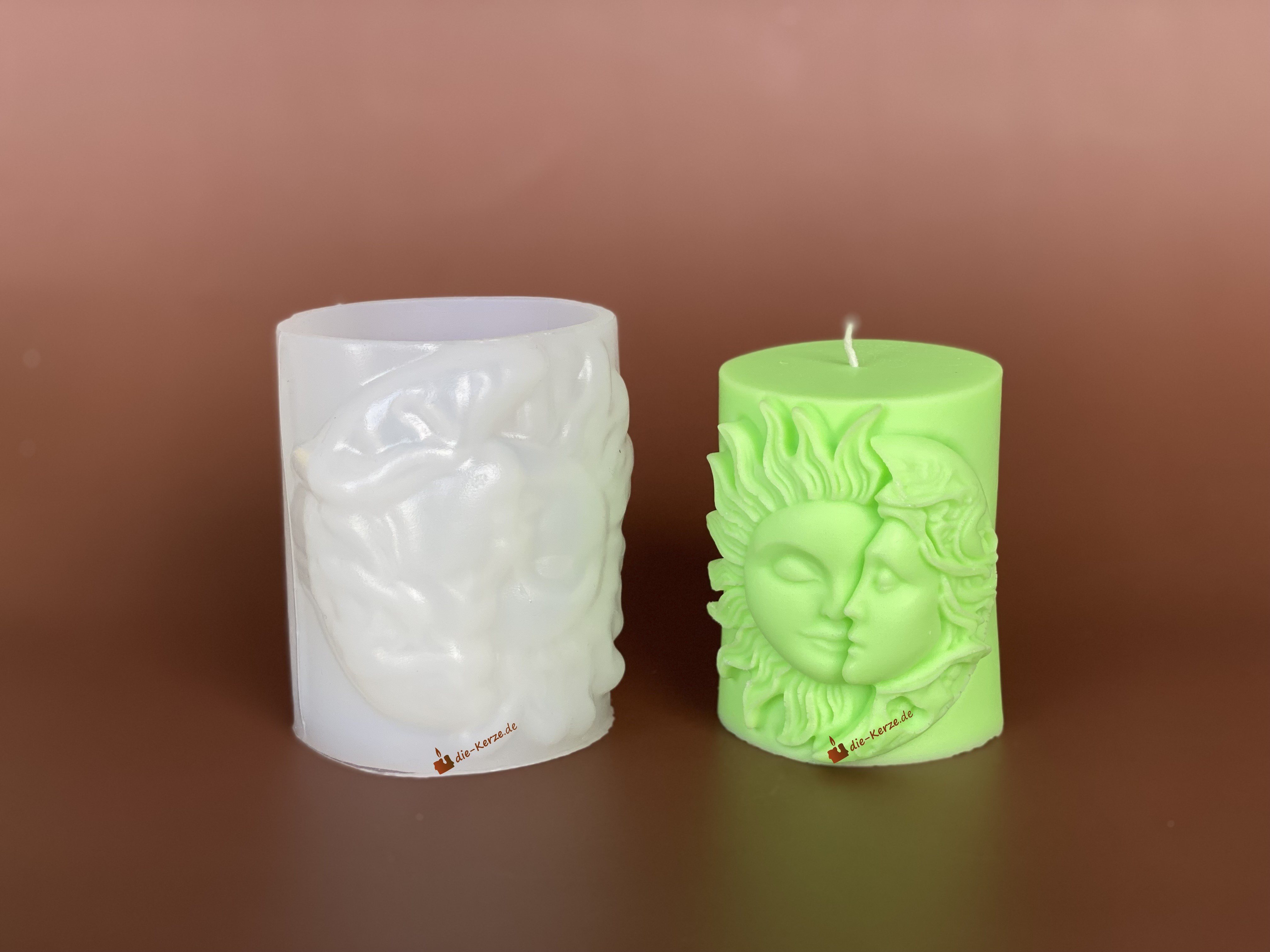 Mit dieser Silikonform harmonische Sonne und Mond einfach und schnell Kerzen selber machen