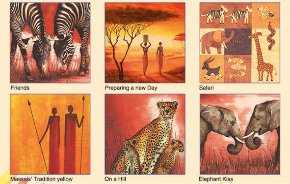 Serviettenmischung: Afrikanische Impressionen