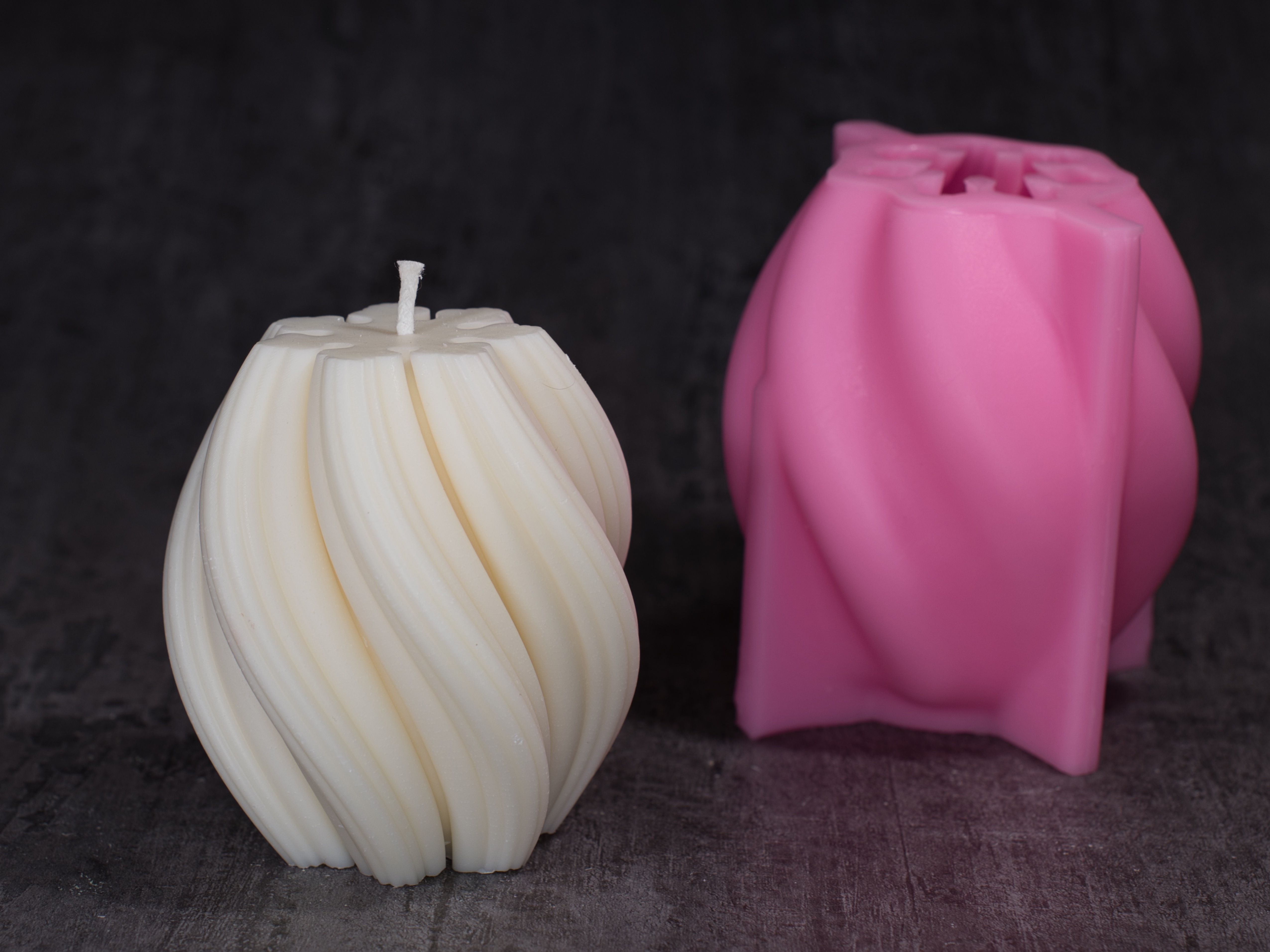 Silikonform gedrehte Wellen mittel