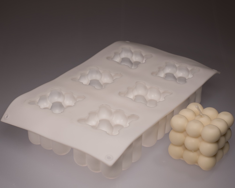 Silikonform Bubble Würfel sechsfach