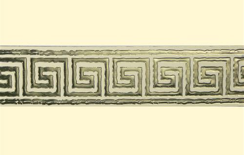 Dekorband Mäander, gold auf transparent