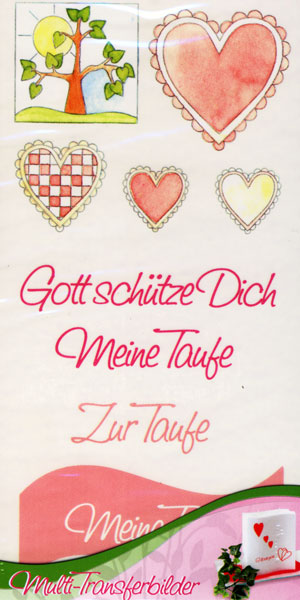 Transferbilder TAUFE rosa
