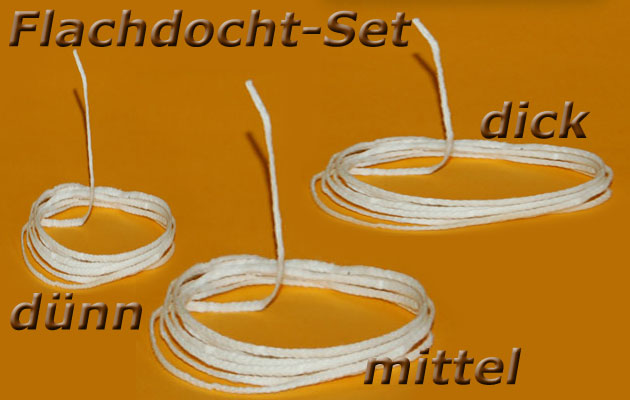 Docht-Set 3x3m dünn/mittel/dick
