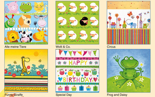 Serviettenmischung: Kinderparty