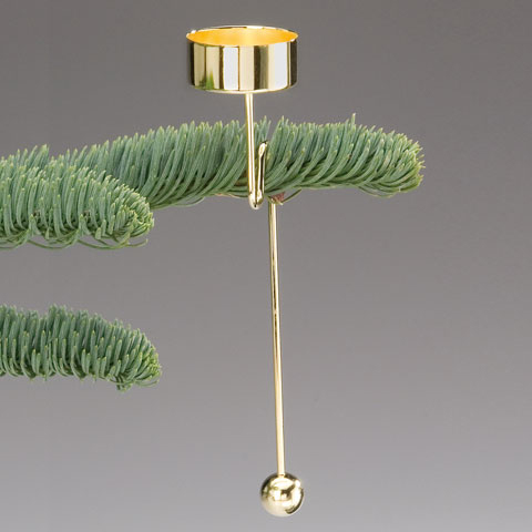 Christbaum Teelichthalter gold