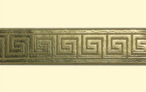 Dekorband Mäander, gold auf bronze