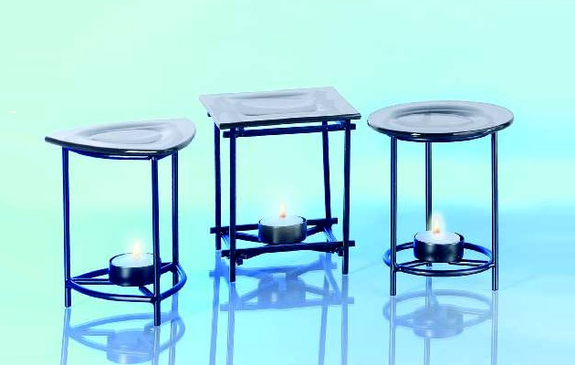 Duftlampe Glas/Metall quadrat