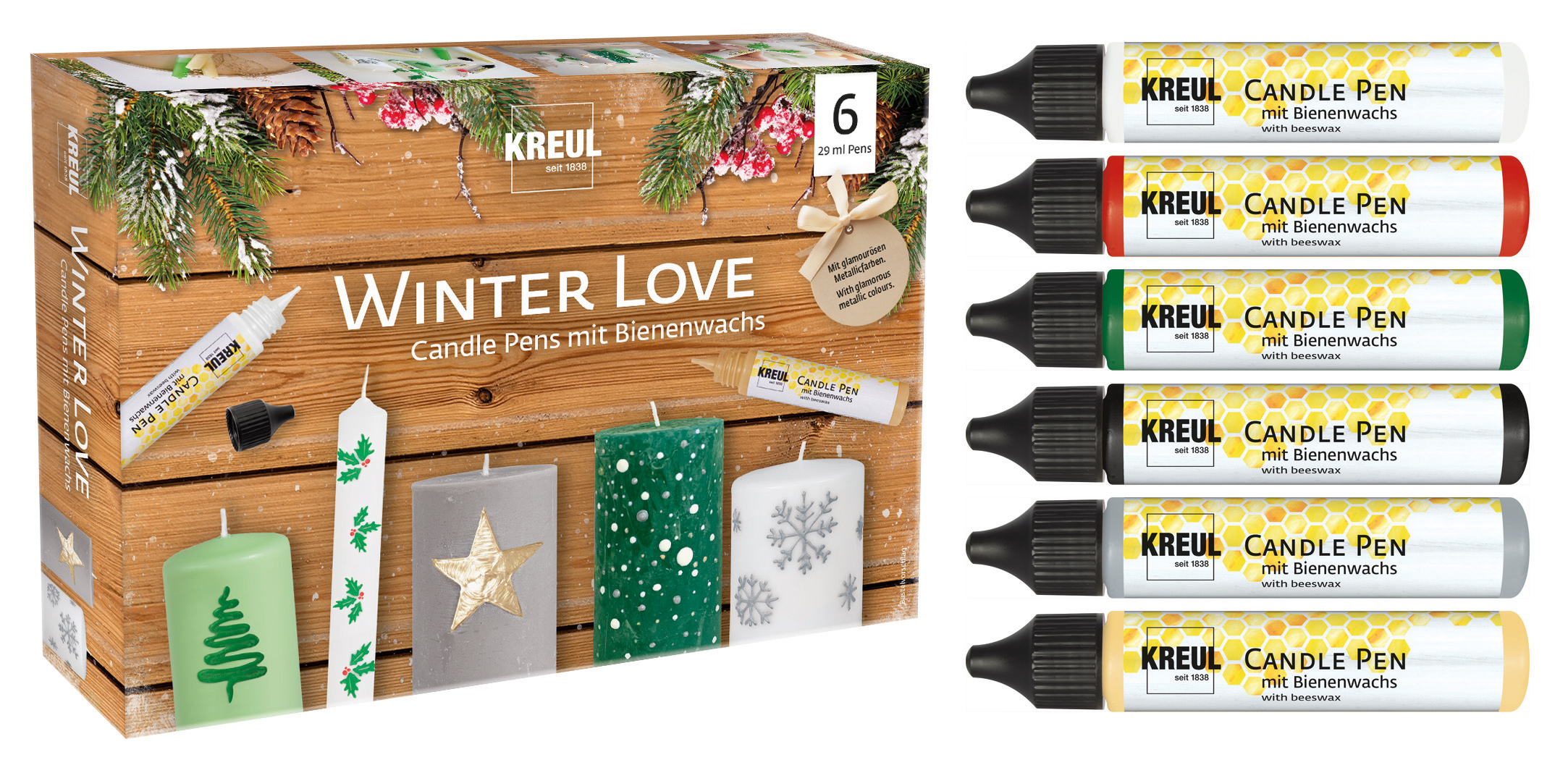 Kerzen-Pen 6er Set Winter Love um Kerzen selber zu verzieren