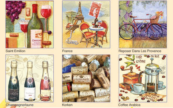 Serviettenmischung: Vive la France
